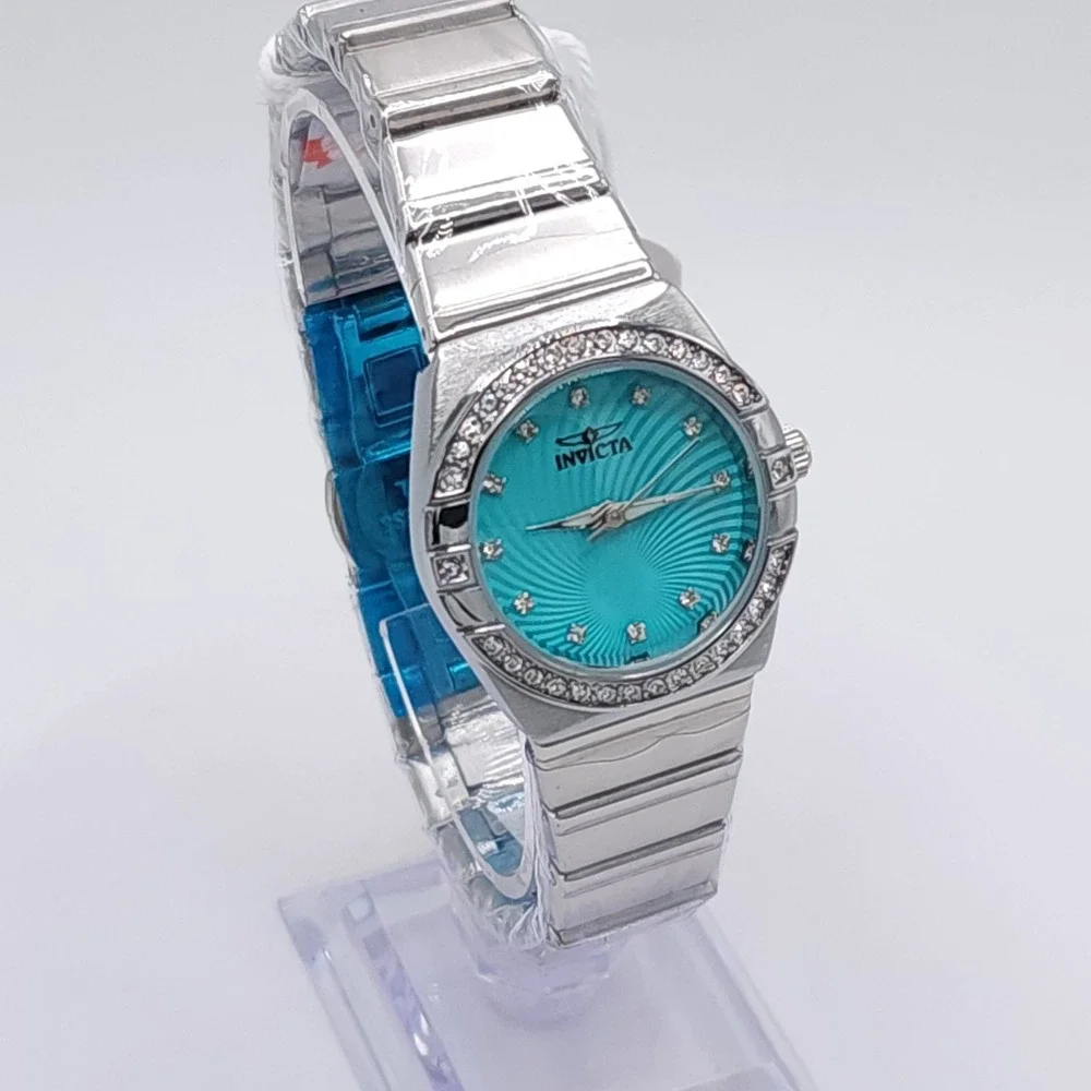 Invicta 70263 Women's Turquoise Dial Watch 27.8mm Silver Bracelet